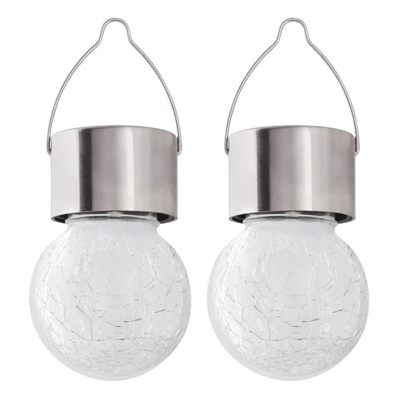 Rabalux Yola Solarlampe, 1 lm, IP44, Farbe: Satin-Chrom, LED 0,06 W, 7850, 2 Stück