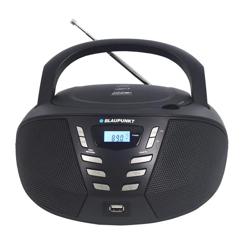 Blaupunkt-Boombox, CD/MP3/USB/AUX, LCD-Display, Weckerfunktion, FM-Tuner, BB7BK
