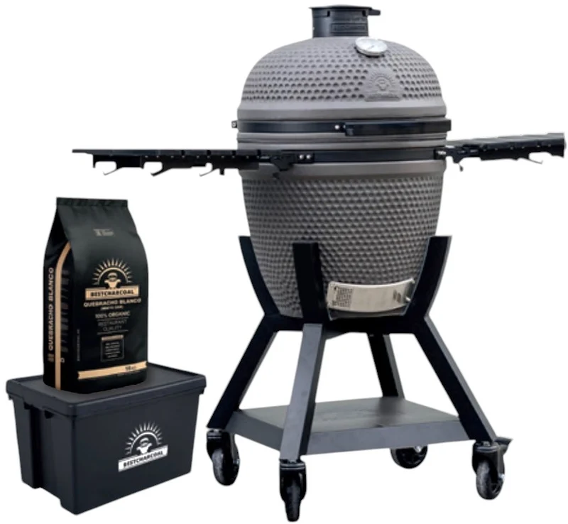 BestCharcoal Major Kamado Keramikgrill inkl. Rollwagen + Zubehör + 10 kg Kohle