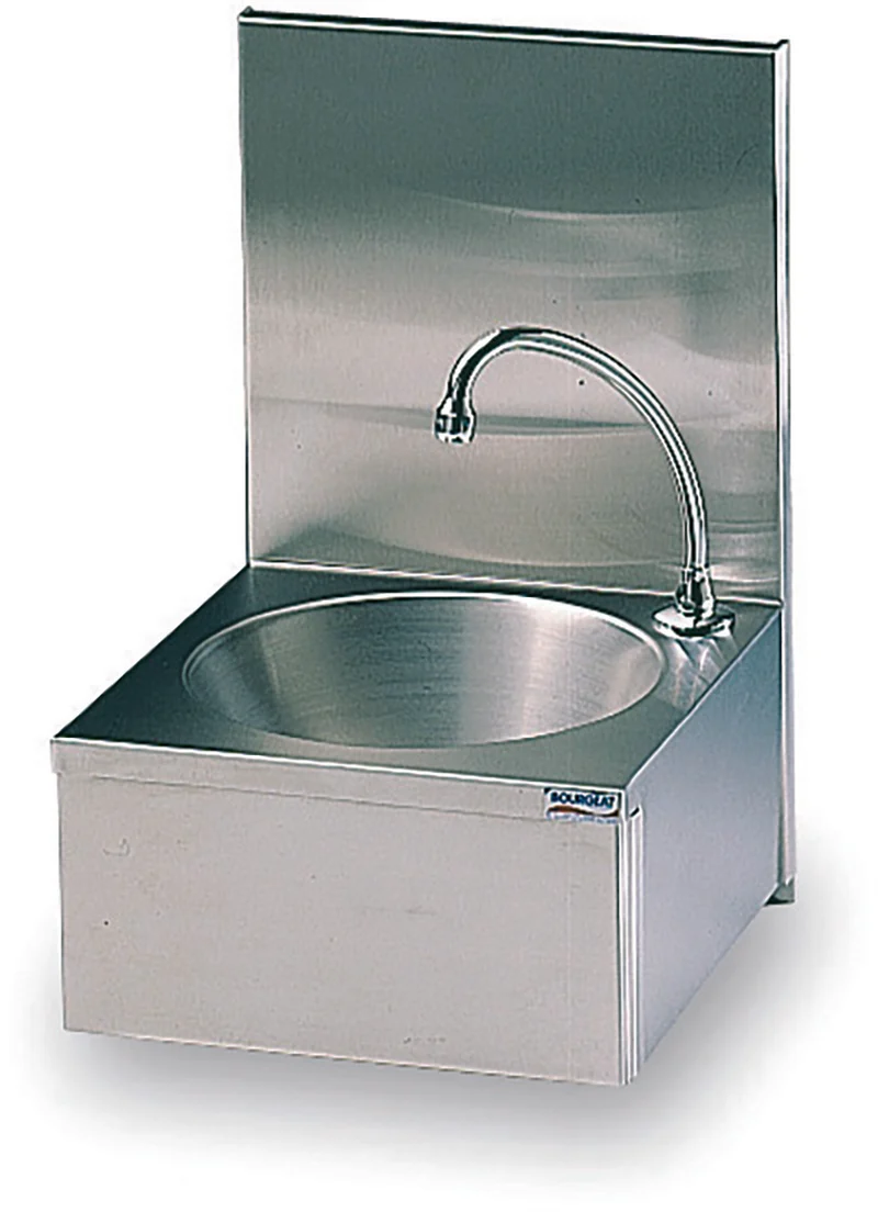 Bourgeat Handwaschbecken aus rostfreiem Edelstahl mit Rückwand
