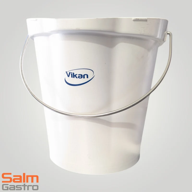 Vilkan Eimer 12L weiss mit Henkel und Schnaupe