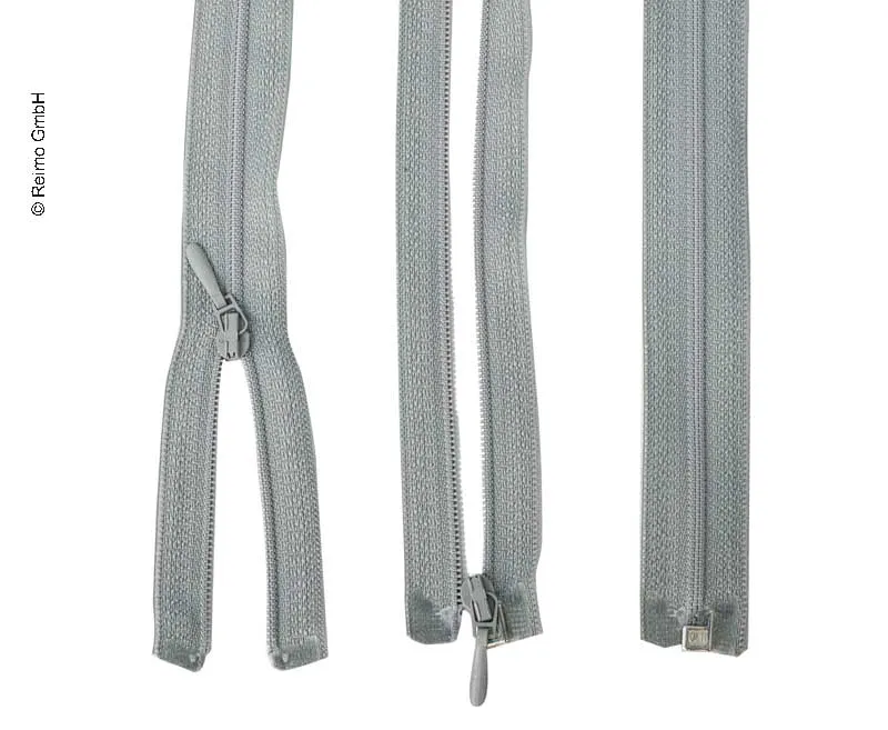 Teilbarer Kunststoff-Reissverschluss 170 cm – aushakbar, Grau für Polster und Matratzen