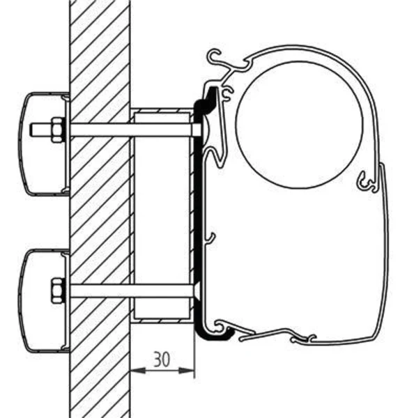 Markisen-Adapter für Omnistor 5200, 8000, 4900 ab 2010 für Eden/ Alegro