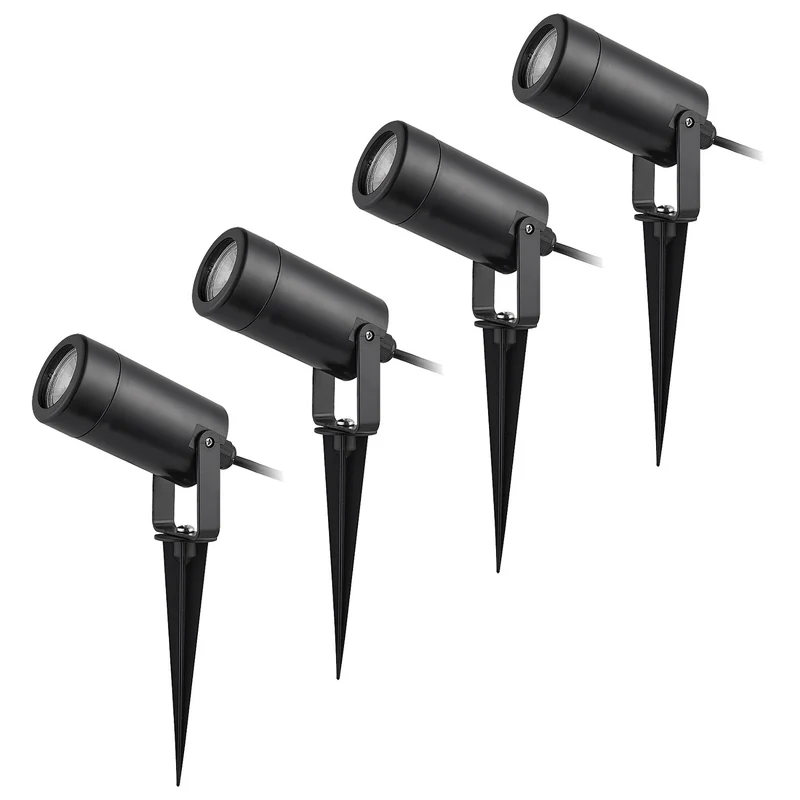 Rabalux Krobia Bodenleuchte, IP65, Farbe: Schwarz, GU10-Gewinde, max. 4 W, 7814, 4 Stück
