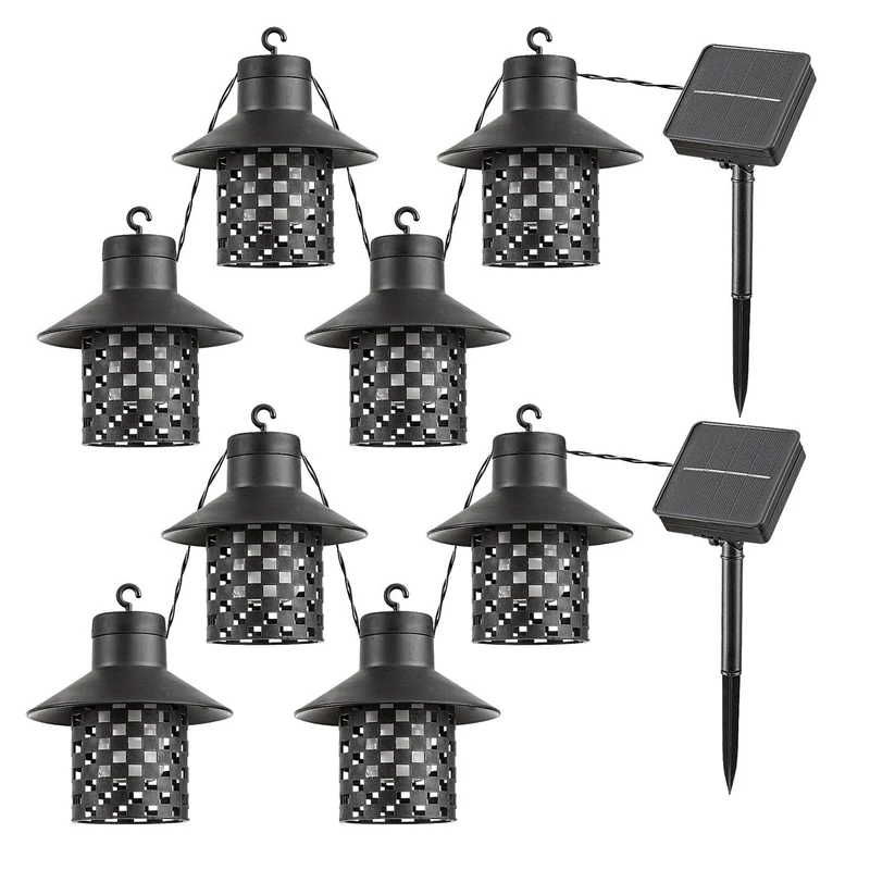 Rabalux-Solarleuchten, 4 Leuchten, für den Außenbereich, IP44, schwarz, Ximpu, 2 Sets