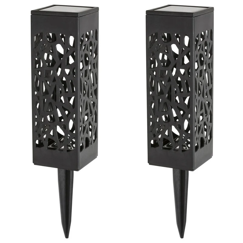 Solarleuchte Mora, 2 lm, Schutzart IP23, Farbe: Schwarz, LED 0,16 W, 8949, 2 Stück