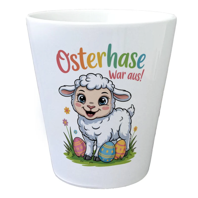 Osterlamm Blumentopf - Osterhase war aus