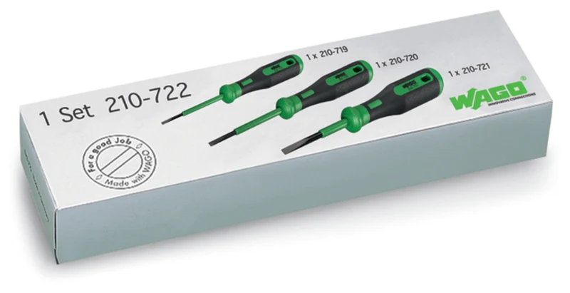 WAGO 210-722 3-Piece Operating Tool Set Partially Insulated Screwdriver Blades