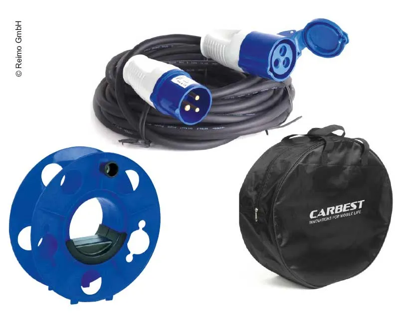 Kabel-Set mit Kabel 3x2,5 mm2, 25m und Kabeltrommel, Kabeltasche