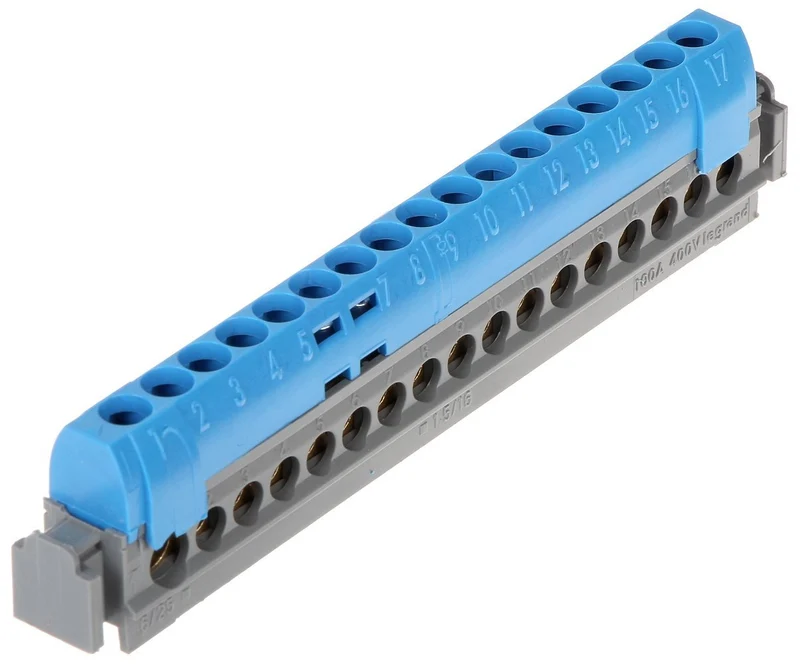Legrand 004845 IP2X Terminal Block - neutral blue - 1 x 6 to 25mm²