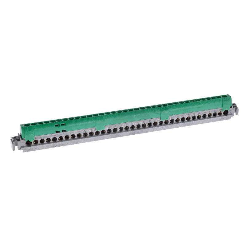 Legrand 004838 IP2X Terminal Block - Earth (Green) 2x6 to 25mm² Length 276mm