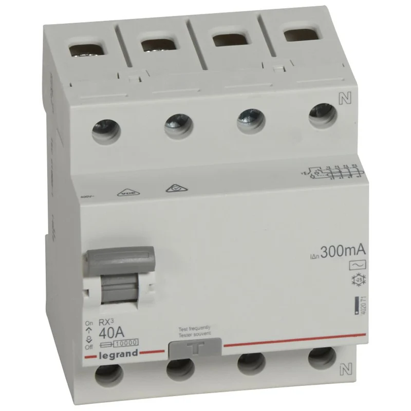 Legrand 402071 RX³ Residual Current Circuit Breaker (RCCB) 4P 40A AC 300MA