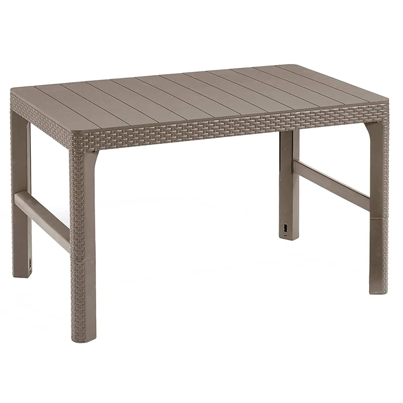 Rattan Lyon Tisch, Cappuccino Gartentisch Kunststoff Rattan - Optik