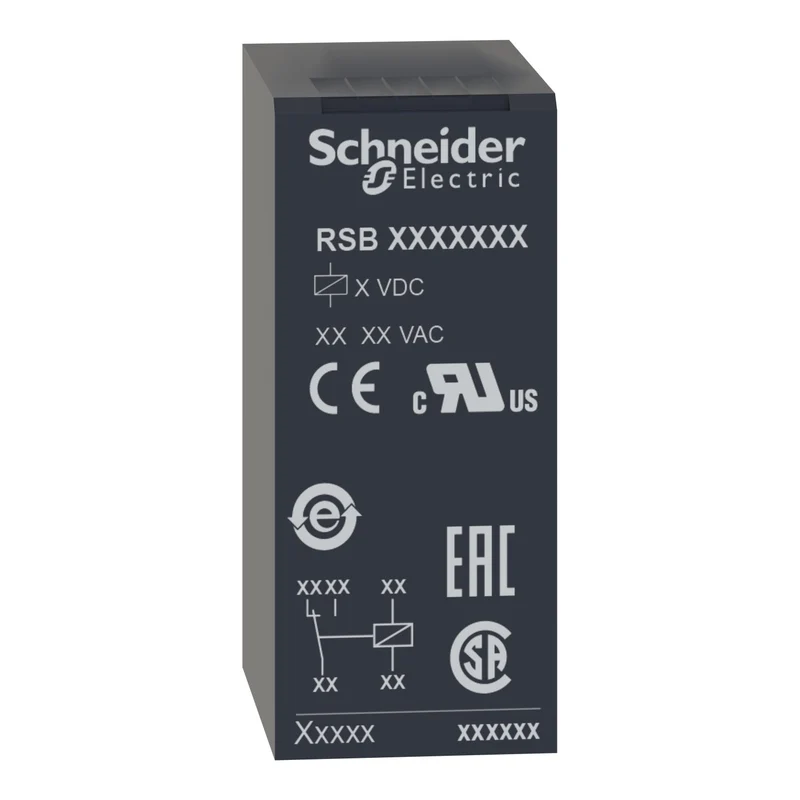 Schneider Electric RSB2A080P7 Interface plug-in relay, 8 A, 2 CO, 230 V AC