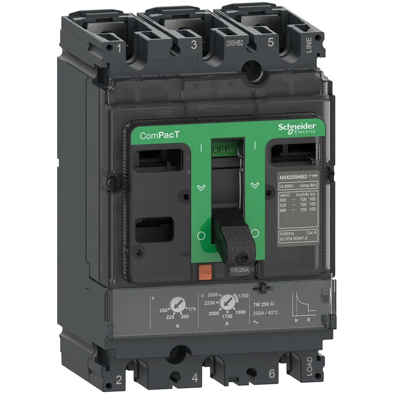 Schneider C25N3TM200 ComPacT NSX250N MCCB 3P 200A 50kA TMD