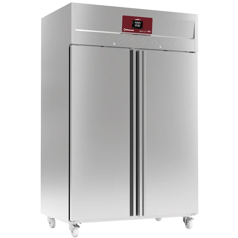 Edelstahlkühlschrank 1400L , 2 Türen , GN 2/1 , Fahrbar, ID140/R9