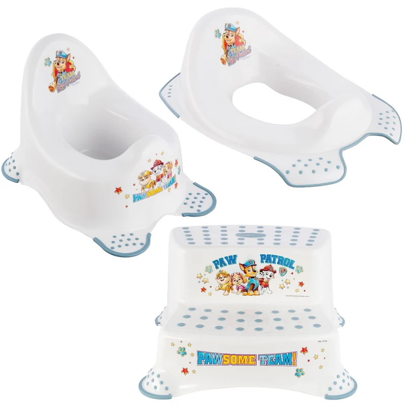 Paw Patrol Anti-Rutsch-Toilettensitzbezug - Paw Patrol Anti-Rutsch-Plattform, Max 120kg, zweistufig+ Anti-Rutsch-Töpfchen, Max 15kg