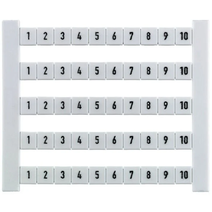 Weidmuller 0523060001 DEK 5 FWZ 1-10 Terminal Marker 5x5mm, White - set of 50