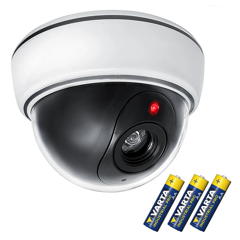 Dummy-Domekamera DC2300 mit blinkender LED + 3x AA Batterien Varta Industrial