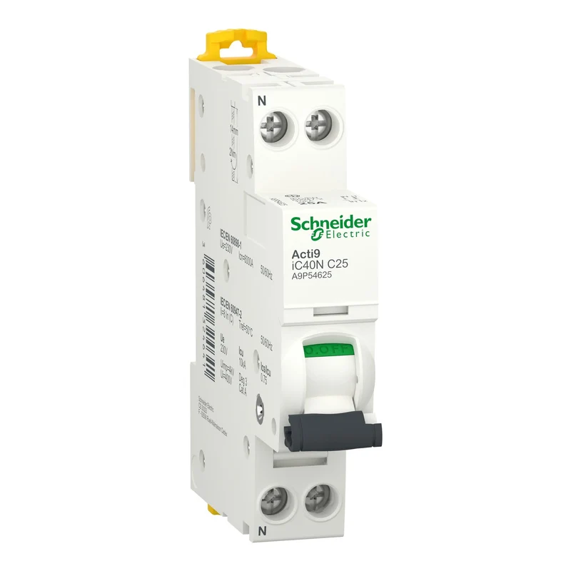 Schneider A9P54625 Acti9 iC40N MCB 1P+N 25A C-curve 6kA