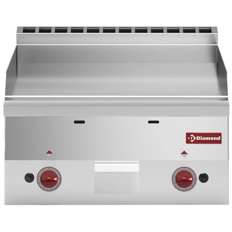 Profi Gas-Griddleplatte , Glatte Gusseisen-Bratfläche , 60 cm Breite, G60/PL6T-N