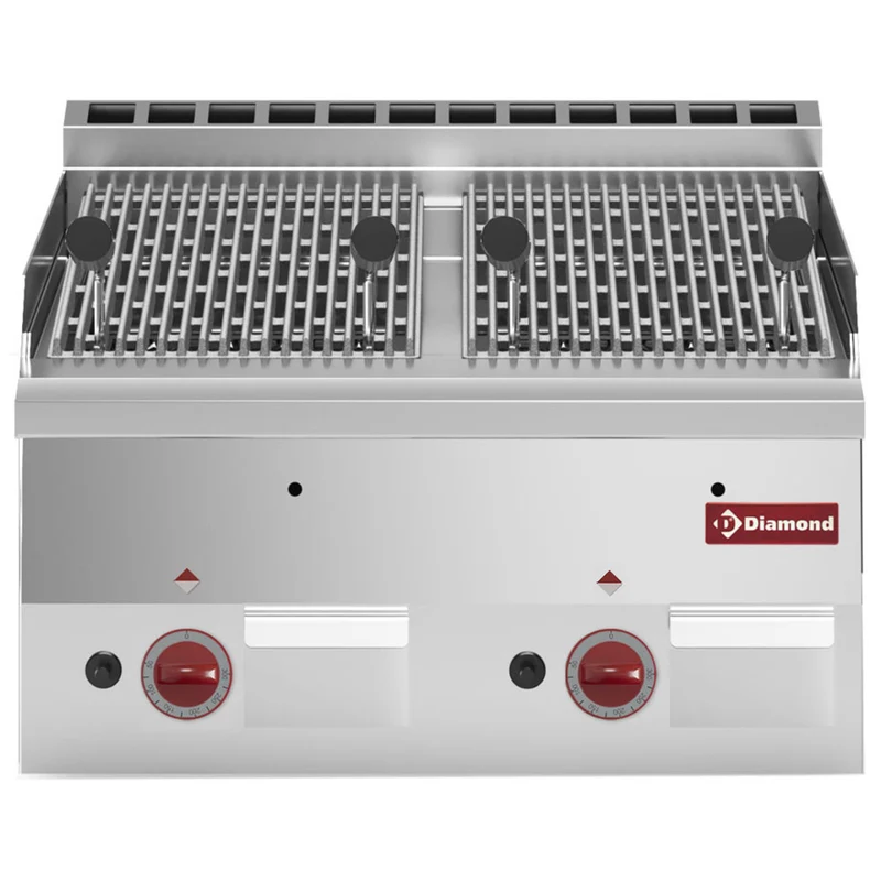 Gas-Lavasteingrill mit Gusseisenrost, 60cm - Tischgerät, G60/GPL6T-N