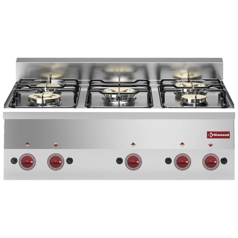 Profi Gas-Kochfeld, 5-flammig , Tischgerät , 90 cm, G60/5F9T-N