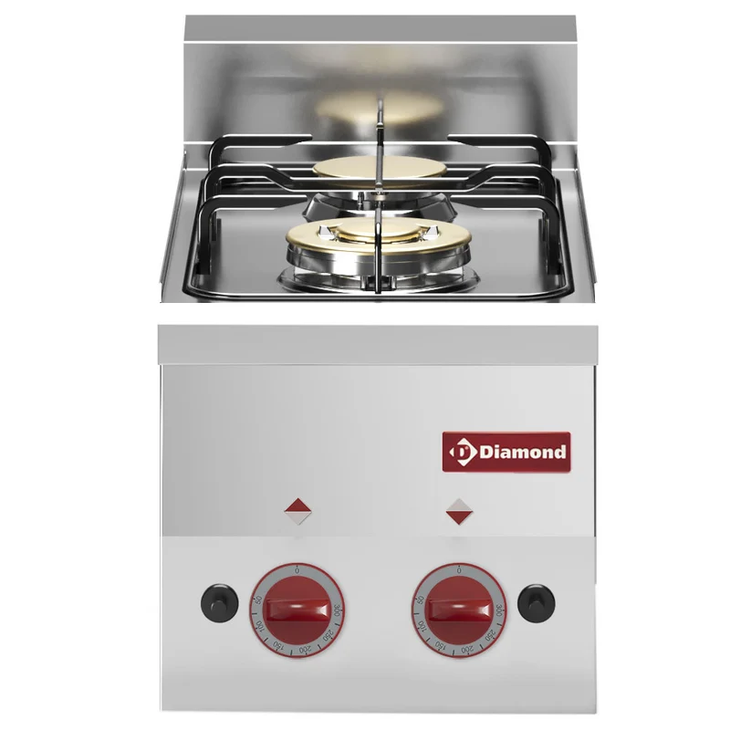 Gas-Kocher 2-flammig Tischgerät – 6,9 kW, B 300 mm, G60/2F3T-N