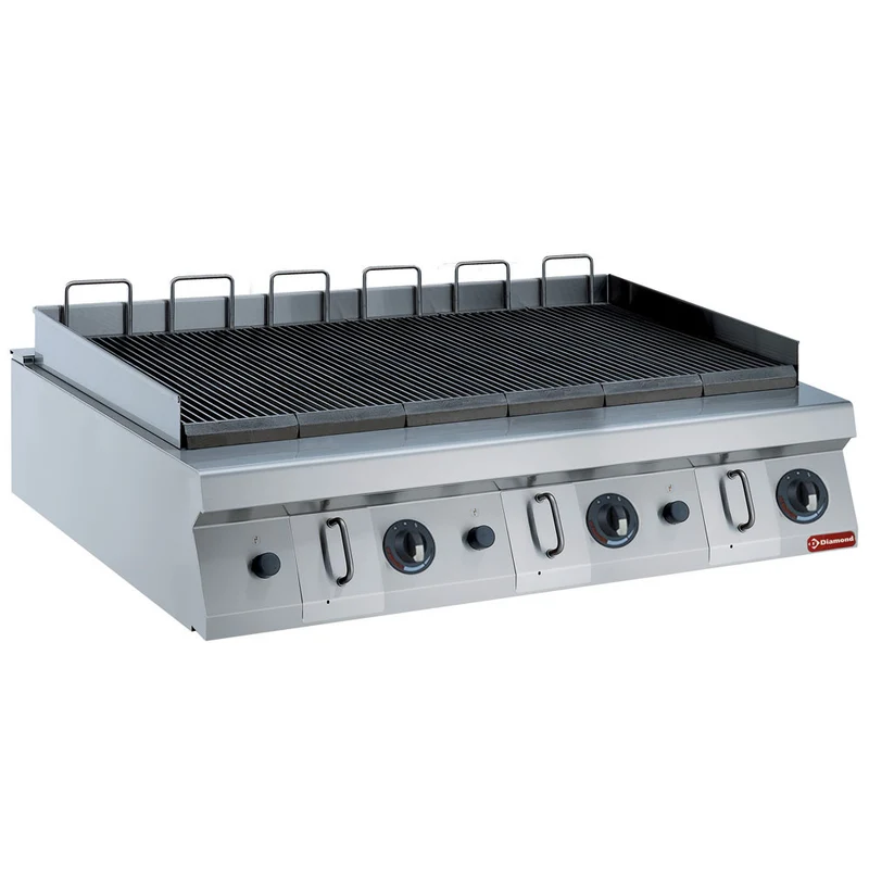 Profi Gas-Grillplatte 1,2 m , Edelstahl Tischgerät , 3 Heizzonen, G22/GPLP3-HP