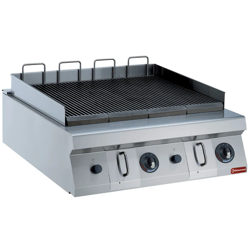 Hochleistungs-Gasgrill 80 cm , Tischgerät , Edelstahl , 2 Heizzonen, G22/GPLP2-HP
