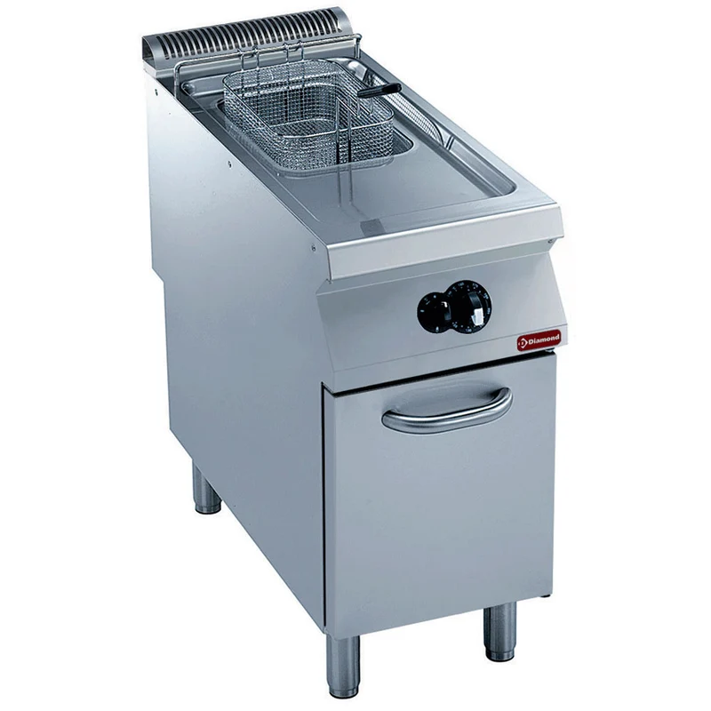 Gas-Fritteuse 15 Liter , Standgerät mit Kaltzone , 1 Becken , B 40 cm, G22/F15A4-N