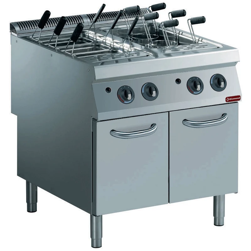 Profi Gas-Nudelkocher 2 x 40 L , GN 1/1 , Standgerät mit Unterschrank, G22/CPA8-N