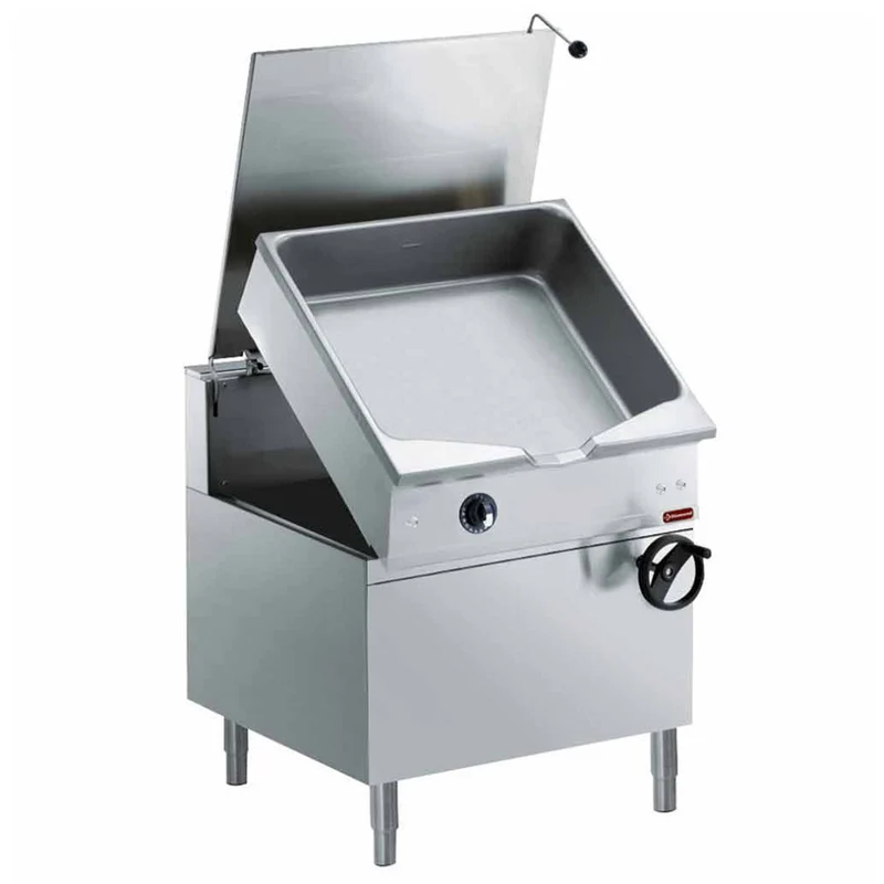 Motorische Gas-Kippbratpfanne 100 L mit Unterbau , Edelstahl, G22/BA12C-N