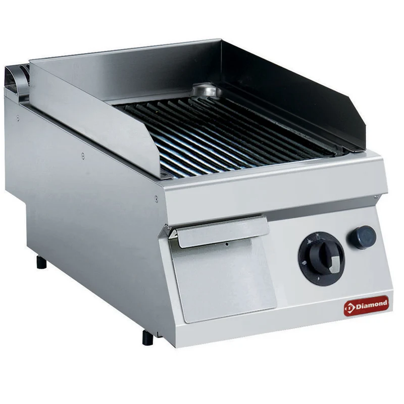 Gastro Gas-Grillplatte gerillt , 7 kW , B: 40 cm, G17/PR4T-NE