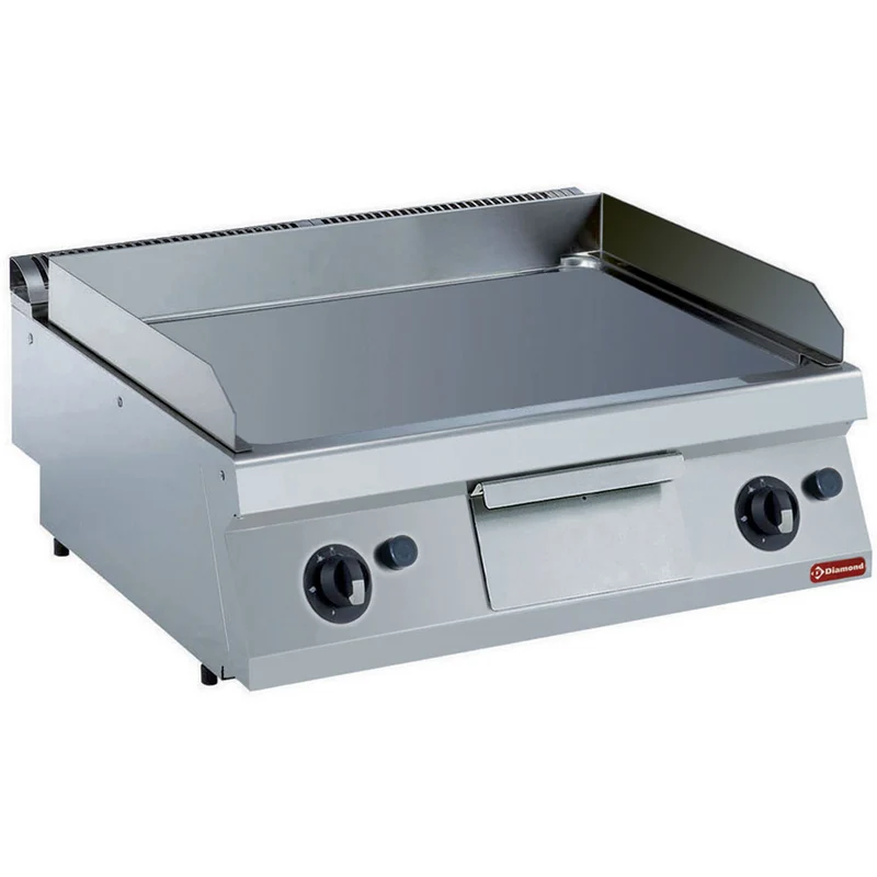 Gas-Grillplatte Tischgerät, 80 cm , Glatte Hartchrom-Grillfläche, 2 Heizzonen, G17/PLCD8T-N