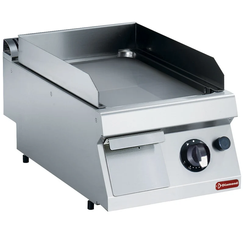 Gastro Gas-Griddleplatte 7,0 kW , glatte Edelstahl-Bratfläche, 40cm, G17/PL4T-NE
