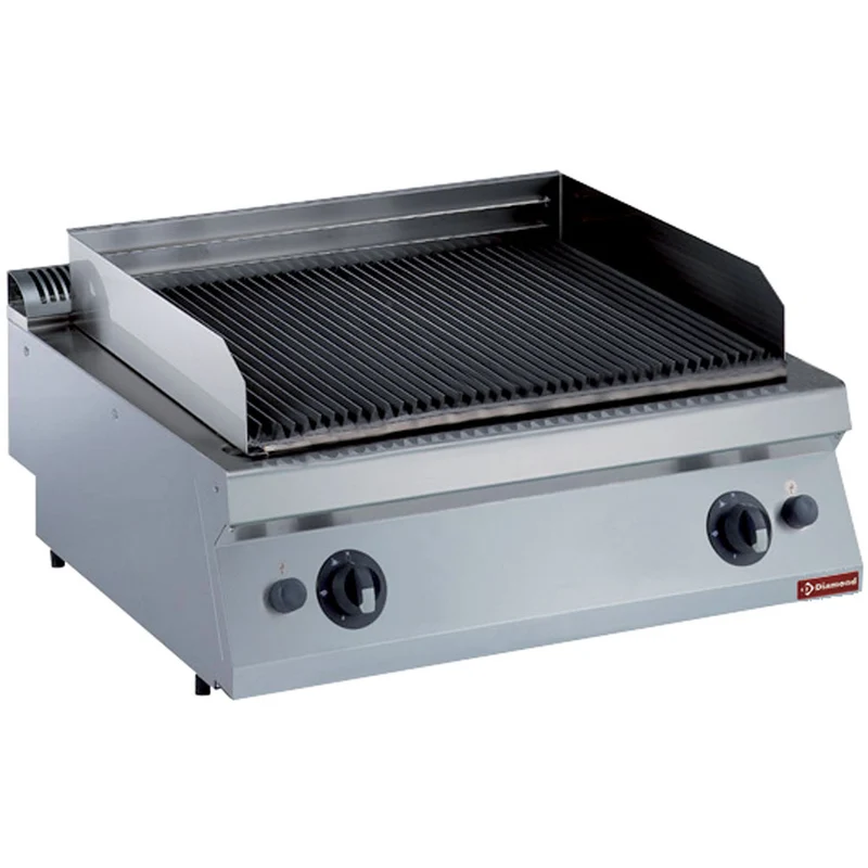 Profi Gas-Lavasteingrill 80 cm , Tischgerät mit Gusseisenrost, G17/GPL8T-NG