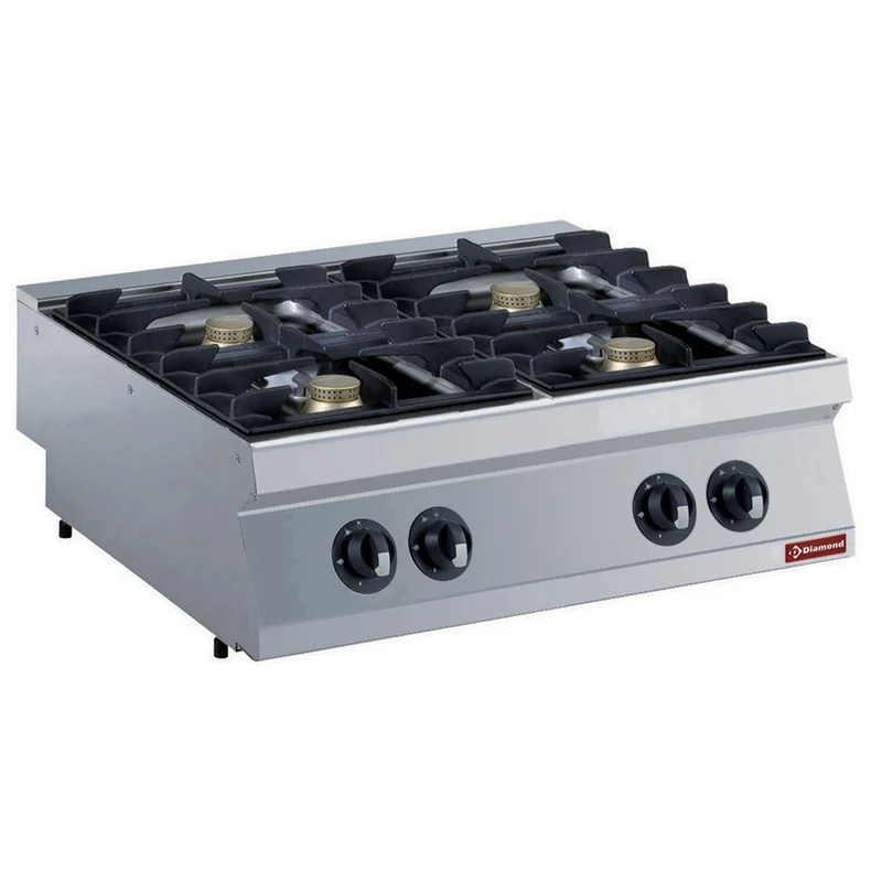 Profi Gas-Kocher, 4-flammig – Tischgerät , 22 kW , CNS 18/10, G17/4F8T-N