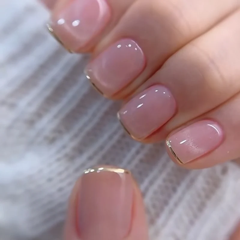 Elegante Glänzende Französische Spitze Nagelkunst Karnz