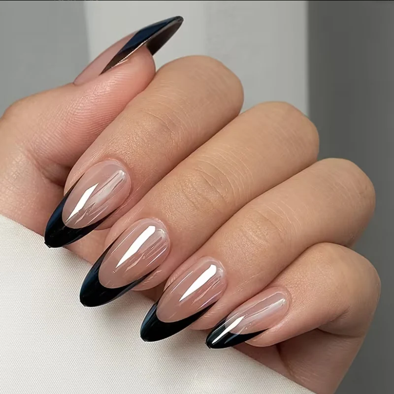 Elegante Französische Spitze Acryl-Nagelerweiterungen Karnz