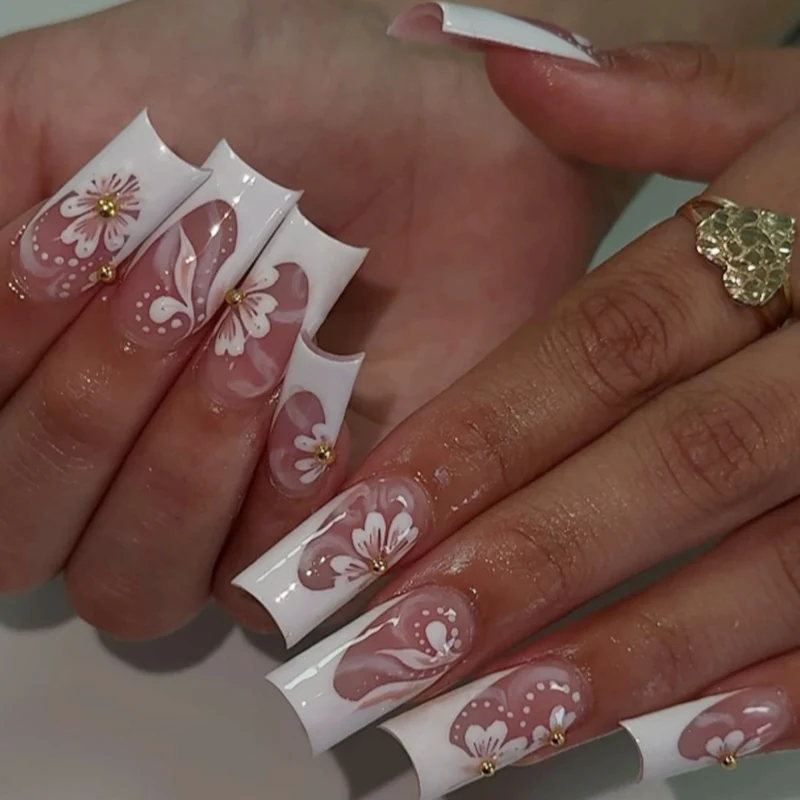 Elegante Blumen 3D Nagelkunstverlängerungen Karnz 1789713260