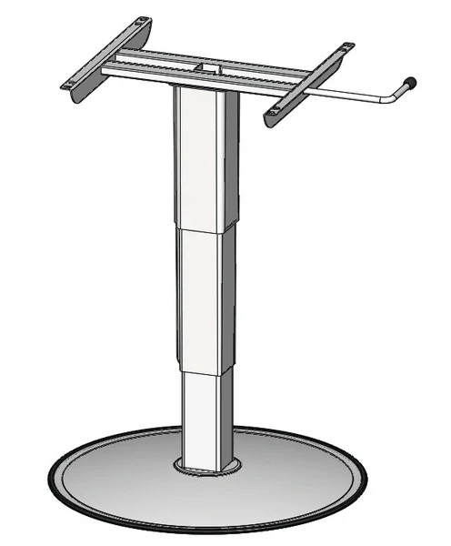 Einsäulen-Liftgestell 320–695 mm – stufenlos höhenverstellbares Tischgestell, Gussgrau
