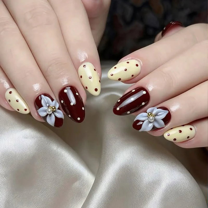 Elegante 3D Blumen Akzent Nagelkunst Erweiterungen Karnz 1789713235