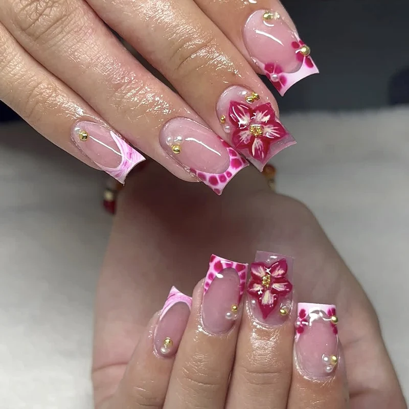 Dekorative 3D Blumen Nagelkunst Extensions Karnz