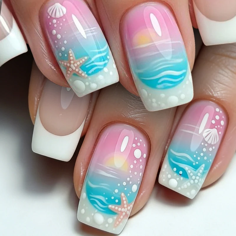 Küsteninspiriertes Nail Art Set Karnz