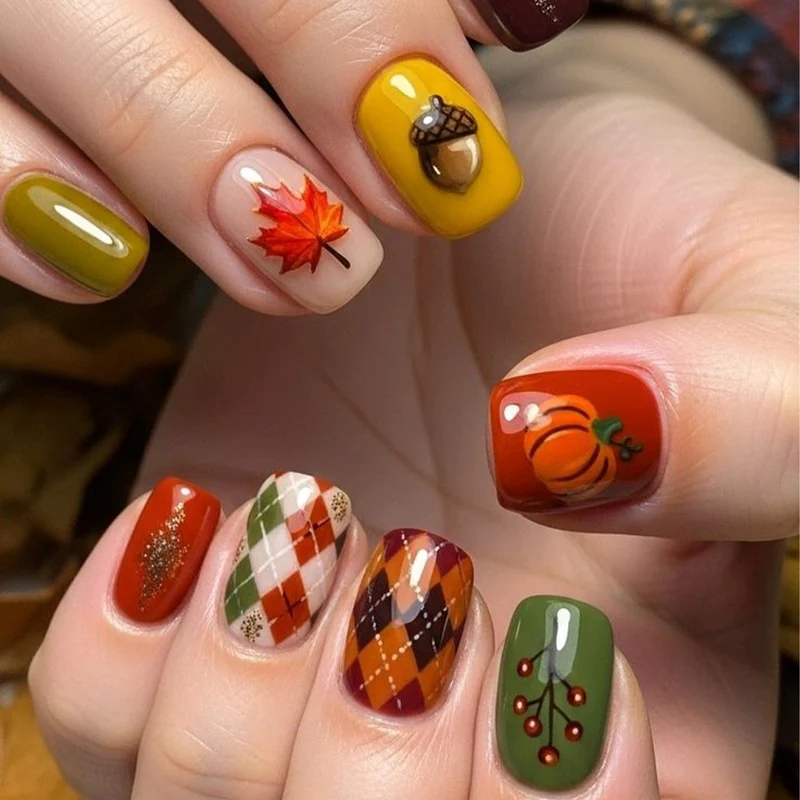 Herbst-Thema 3D Nagelkunst Set Karnz