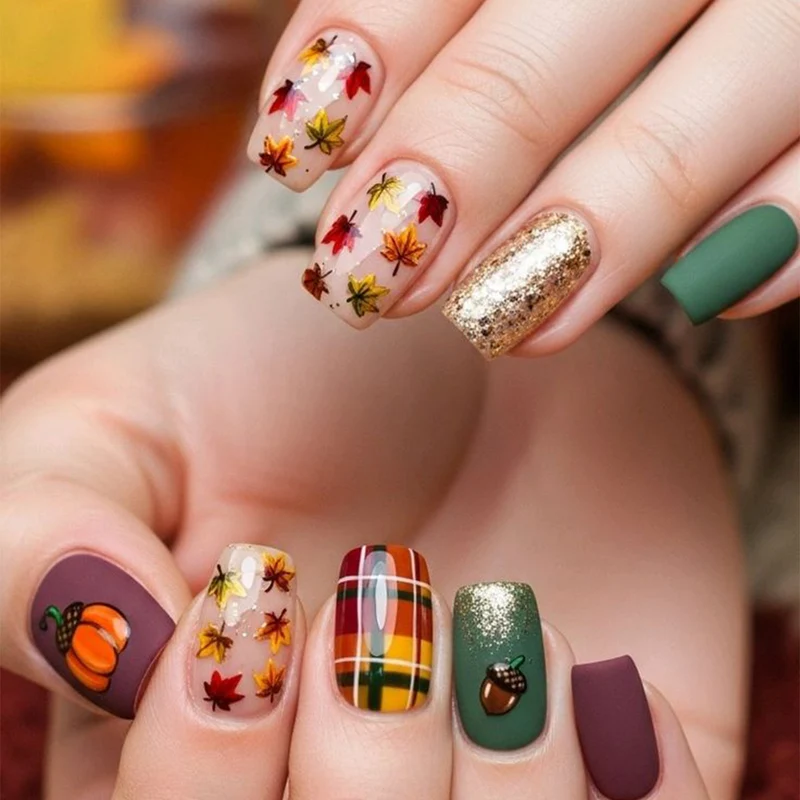 Herbst-inspiriertes saisonales Nagelkunst-Set Karnz
