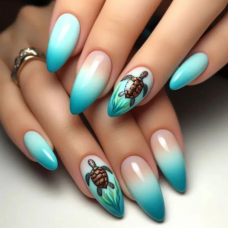 Künstlerische Meeresschildkröte Nagelkunst Karnz