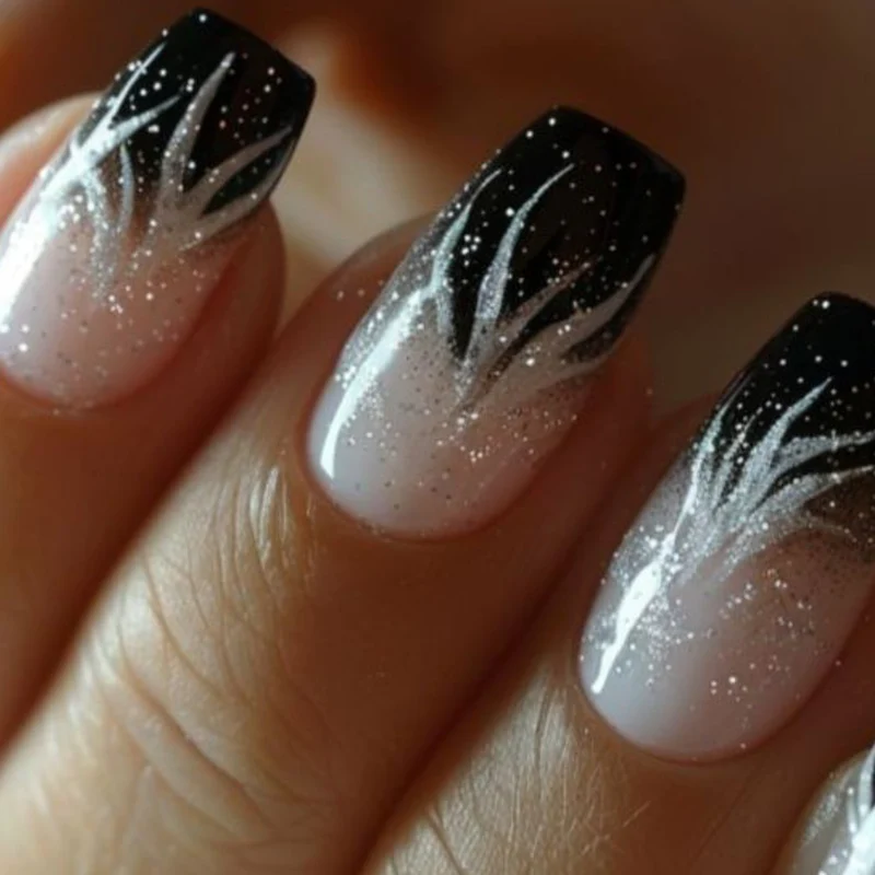 Künstlerische Ombre Glitzer Nagelkunst Karnz