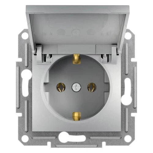 Schneider EPH3100161 Asfora Single Socket Outlet 16A 250V Aluminium